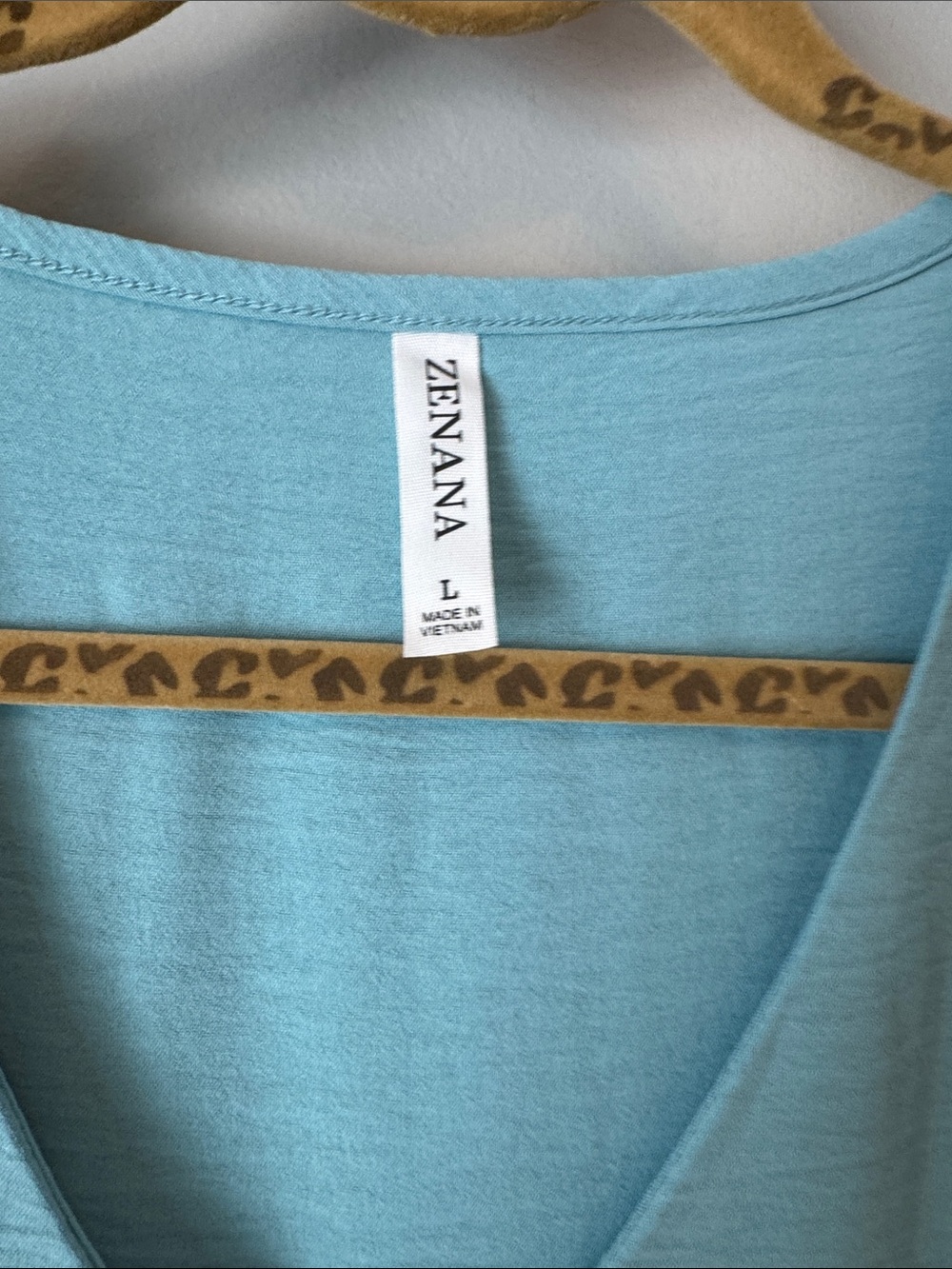 Zenana Outfitters Aqua V-Neck Flutter Sleeve Top - Picture 2 of 5
